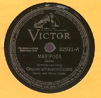Primer disco grabado por la Havana Casino.